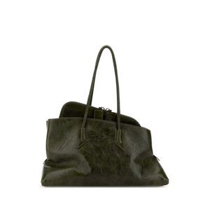 The Attico Women Olive Green Leather Medium La Passeggiata Shoulder Bag